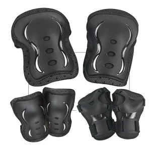 Children’s Roller Skating Protective Gear 6-in-1 Nylon Foam Wrist Elbow and Knee Guards