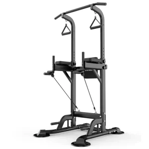 Chin-Up Pull-Up Bar Stand Fitness Strength Equipment Height Adjustable Multi-Function Power Tower with Backrest