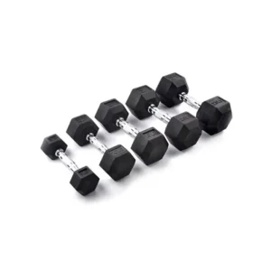 China 2kg Set Straight Handle Rubber-Coated Hex Dumbbells