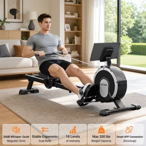 China Factlry Directly Home Gym Folding Magnetic Rowing Machine Indoor Fitness Rower with App Integration