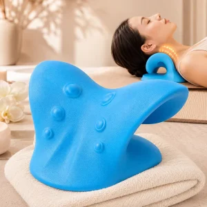 Chiropractic Neck Traction Pillow for Shoulder Tension Release, Acupressure and Muscle Relief