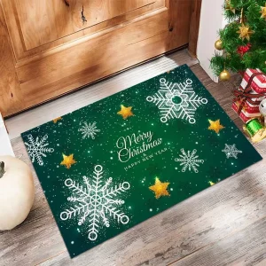 Christmas Absorbent Non-Slip Machine-Washable Kitchen and Bathroom Door Mat