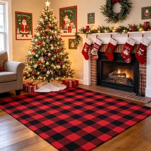 Christmas Non-slip Rubber Floor Mat Washable Welcome Mat for Home