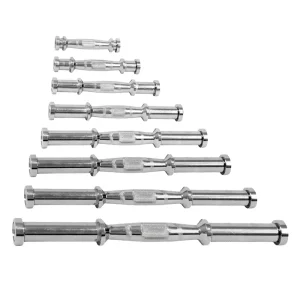 Chrome Knurled Solid Flat Grip Fixed Dumbbell Bar