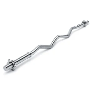 Chrome-Plated EZ Curl Bar, 25mm Grip Diameter, 180kg Capacity, Knurled Handle, 1.2m