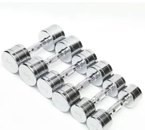 Chrome-Plated Steel Dumbbell 1kg-10kg Fixed Weight Non-Slip Arm and Hand Weights for Gym Strength Training