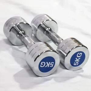 Chrome-Plated Steel Fixed Dumbbell with Solid Alloy Core Commercial Gym Free Weight