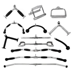 Chrome Pressdown Cable Attachment Handle for Strength Training