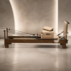 Classical Walnut Pilates Reformer Adjustable Core Bed for Yoga Training