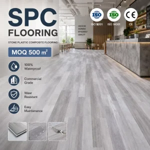 Click Lock Flooring High Gloss Real Wood Texture 7mm 8mm Spc Flooring Indoor Decoration