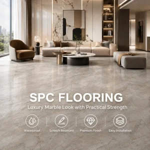 Click-Lock SPC Flooring Real Wood Grain Eco-Friendly High Hardness 10mm 12mm