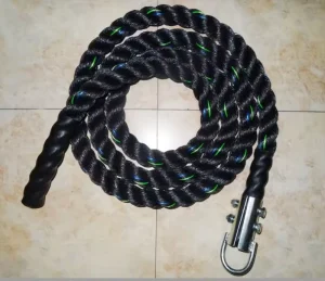 Climbing Battle Rope with Hook, Poly Dacron and PE, Black, Customized