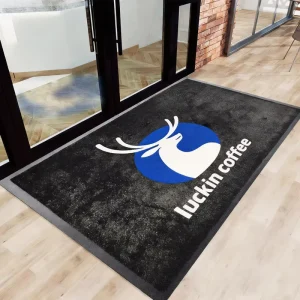 Coffee Shop Entrance Carpet Mat Custom Logo Non-Slip Nylon Washable Printed for Store