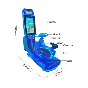 Coin-Operated Kids Bike Racing Arcade Game Machine for Ages 3+