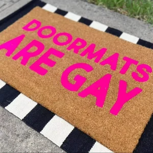 Coir Floor Mat, Natural Coconut Fiber Welcome Mat, Non-Slip, Heavy-Duty PVC-Coated Backing for Front Door