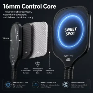 Cold Pressed T700 Carbon Fiber Pickleball Racket Set with Grit Surface for Spin and Control
