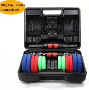 Color Dip-Coated Adjustable Dumbbell Barbell 2-in-1 Combo Set for Home Workout