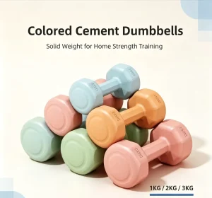 Colorful Cement-Filled Hex Dumbbells PVC-Coated Hand Weights for Yoga and Home Gym