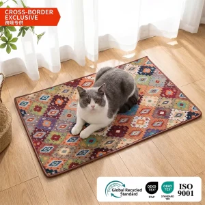 Colorful Diamond Doormat Washable Eco-Friendly Woven Floor Mat Rug for Kitchen Bedroom Custom Logo OEM Factory