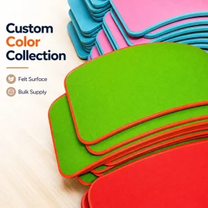 Colorful Felt Kids Wooden Balance Board Curved Wobble Rocker for OEM Private Label Supply