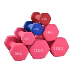 Colorful Hexagonal Neoprene Dumbbells Cast Iron Hand Weights for Home Fitness