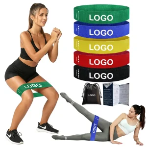 Colorful Knitted Fabric Resistance Loop Bands for Yoga Pilates Glute Leg Stretching Strength Training Rehab Dance
