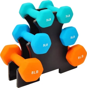 Colorful Neoprene Hex Dumbbell Set Hand Weights for Strength Training Commercial Gym Fitness Equipment