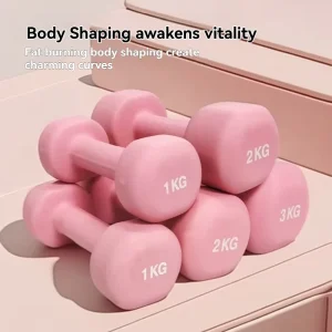 Colorful PVC-Coated Cast Iron Dumbbell Pair, Anti-Roll Flat Base, Lightweight Home and Office Use