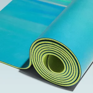 Colorful Rectangular Rubber Yoga Mat Contrast-Color PU Non-Slip Shock-Absorbing Wear-Resistant Customizable Thickness Indoor Mat