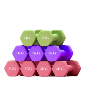 Colorful Vinyl Carton Dumbbells for Strength Exercise Household Item