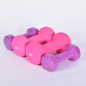 Colorful Vinyl Cast Iron Neoprene-Coated Flat Dumbbell with Comfortable Handle for Arm Training