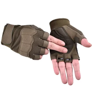 Combat Tactical Half-Finger Anti-Cut Anti-Slip Breathable Microfiber Gloves for Cycling, Fishing and Outdoor Sports