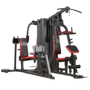Commercial 5-in-1 Multifunction Adjustable Weight Bench Home Gym Leg Press Multi Rack with Strength Machine Belts