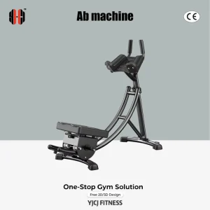 Commercial Ab Machine with Curved Back Support, Padded Seat, and Dual Handles