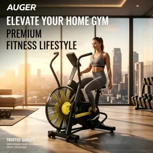 Commercial Air Bike Fan Resistance Exercise Bike with Moving Arms LCD Monitor for HIIT Full Body Cardio Gym Training
