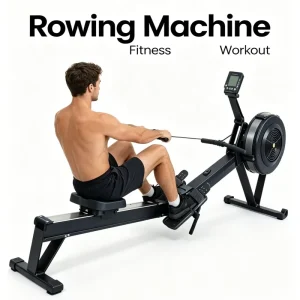 Commercial Air Rower with Wind Resistance and LED Monitor