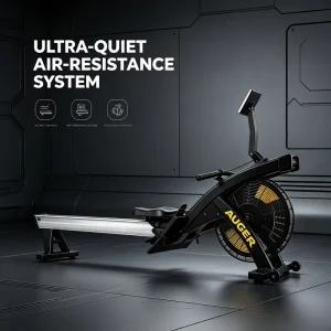 Commercial Air Rowing Machine Fan Resistance Rower with Performance Monitor for Gym HIIT Cardio Training
