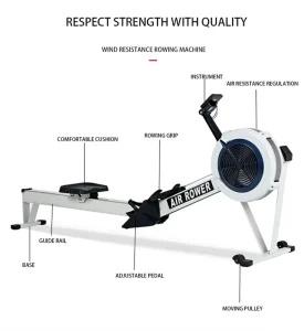 Commercial Alloy Air Rower CC08 with 10-Speed Resistance