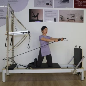 Commercial Aluminium Pilates Training Bed MJD W41 Pilates Reformer With Half Tower for Yoga Studio