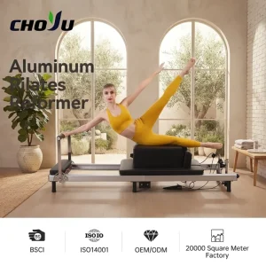 Commercial Aluminum Alloy Foldable Pilates Reformer with Adjustable Core Bed for Home Studio Gym Training