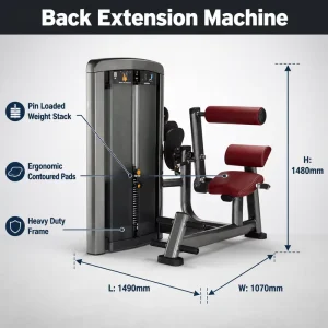 Commercial Back Extension Machine Weight Stack Lower Back Exercise Gym Fitness Equipment Strength Training Machine