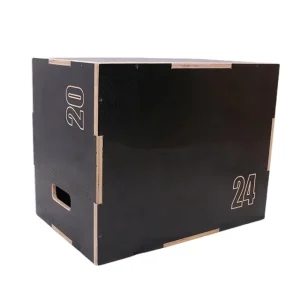 Commercial Black Wooden Plyo Jump Box for Conditioning Exercises