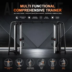 Commercial Cable Crossover Machine, Dual Weight Stack, Adjustable Pulley, Functional Trainer