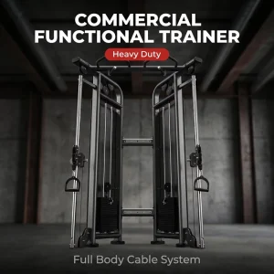 Commercial Cable Trainer Dual Independent Weight Arms Full Body Workout Machine Compact Vertical Iron Frame Triceps Chest Back