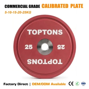 Commercial Calibrated Steel Weight Plate, Laser Engraved, Color Coated