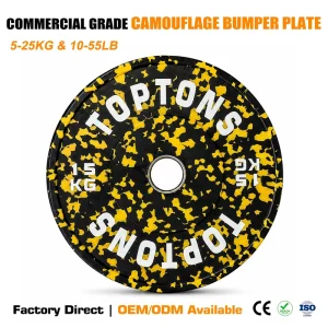 Commercial Camouflage Speckled Bumper Plate Solid Rubber Weight Plate Barbell Plates for Weightlifting
