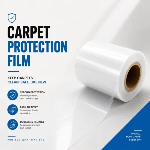 Commercial Carpet Protective Film PE Soft High Gloss Cover Roll for Office Hotel and Retail Renovation