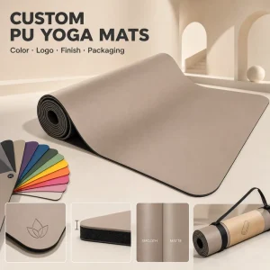 Commercial Chain Sanded PU Yoga Mat 183*68cm Rubber Training Pad for Pro Gym