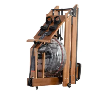 Commercial Double Track Foldable Wood Rower Liquid Resistance Water Rowing Machine