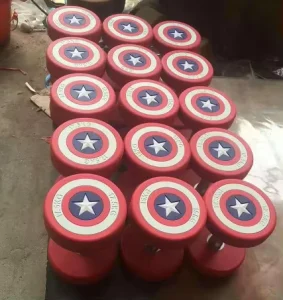 Commercial Dumbbell Set 50kg Round PU Dumbbells American Style